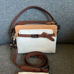 NWT! COACH C2586 Tate Carryall in Colorblock In Chalk Natural Multi